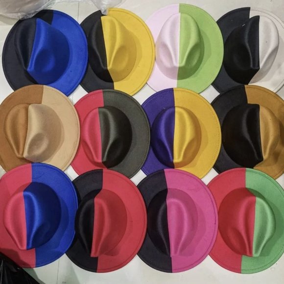 Duo Tone Fedora Hat, Classic Panama Hat, Dressy Unisex Panama Hat, Xmas Gift - Picture 2 of 5